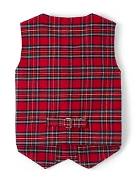 Boys Plaid Vest - Royal Christmas
