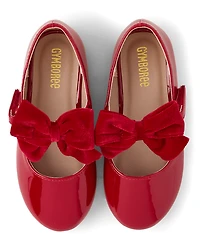 Girls Bow Ballet Flats - Royal Christmas