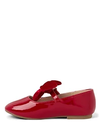Girls Bow Ballet Flats - Royal Christmas