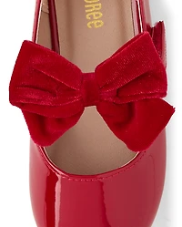 Girls Bow Ballet Flats - Royal Christmas