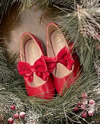 Girls Bow Ballet Flats - Royal Christmas