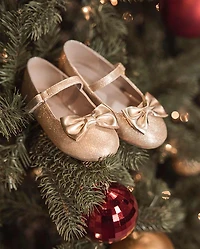 Girls Shimmer Bow Ballet Flats - Royal Christmas