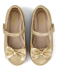 Girls Shimmer Bow Ballet Flats - Royal Christmas