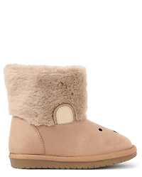 Kids Embroidered Bear Chalet Boots - First Frost