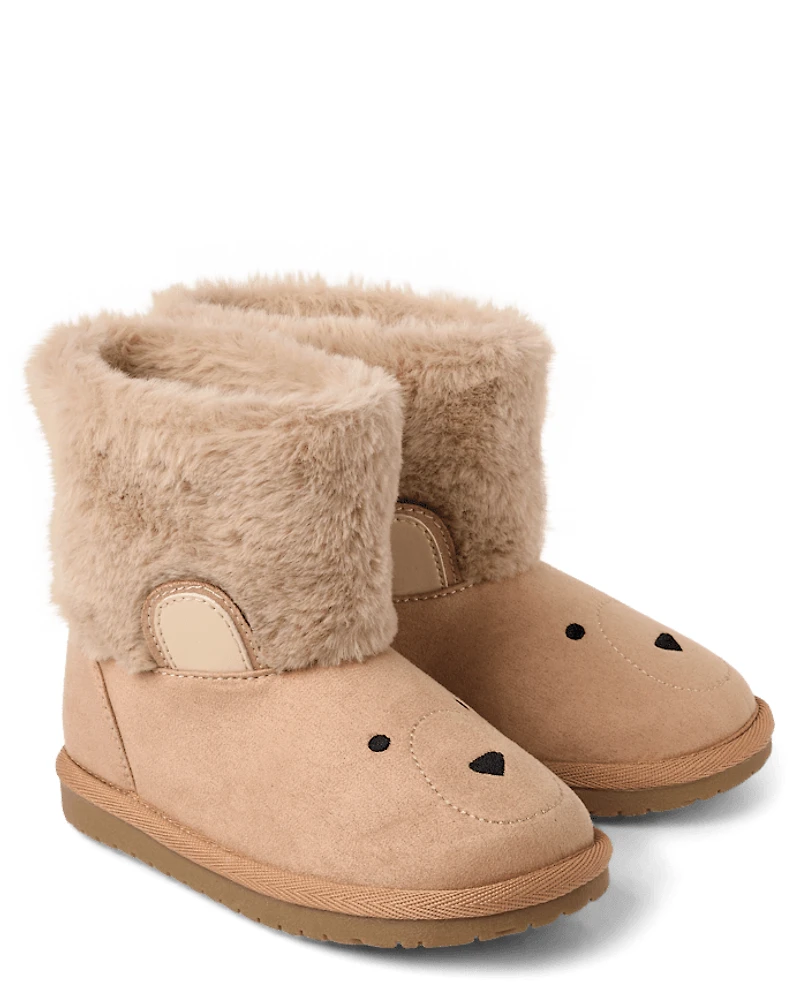 Kids Embroidered Bear Chalet Boots - First Frost