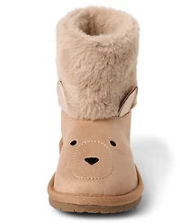 Bottes chalet ours brodées pour enfants - Premier gel