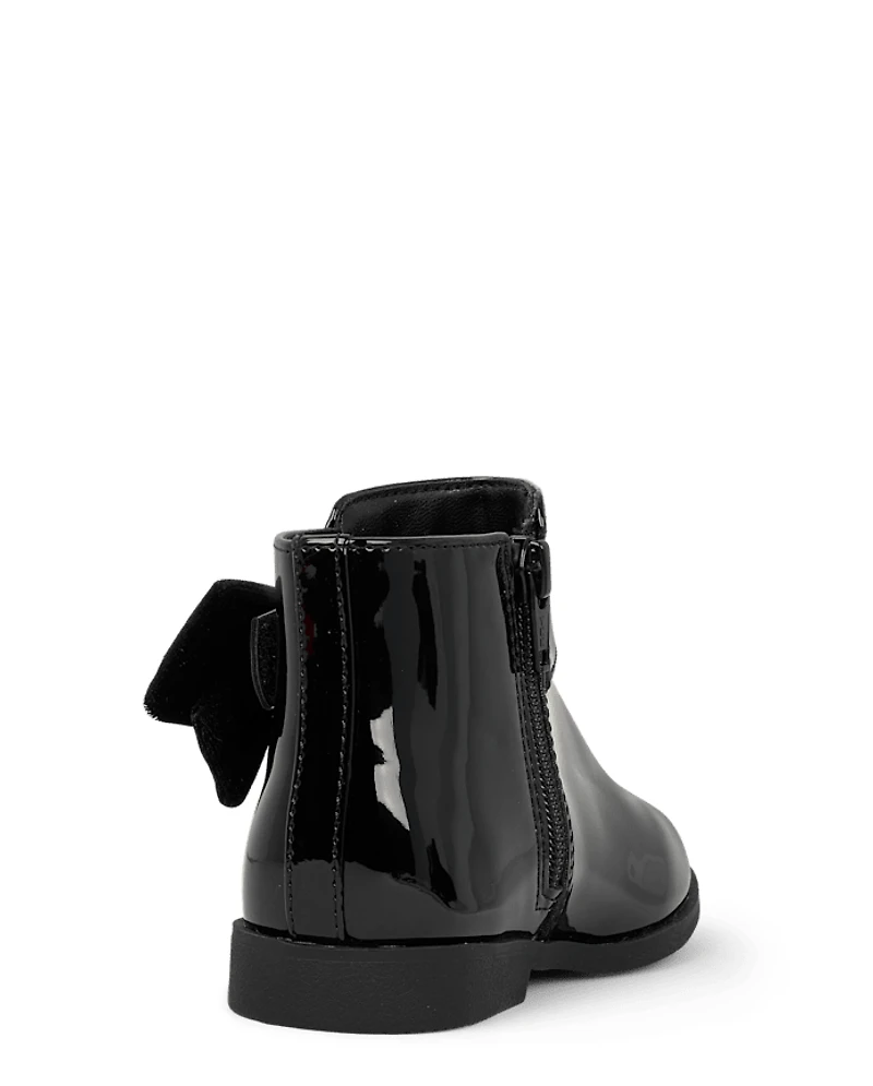 Girls Bow Booties - Petit Paris