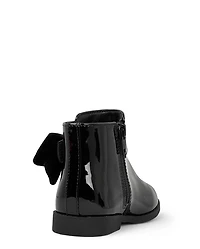 Girls Bow Booties - Petit Paris