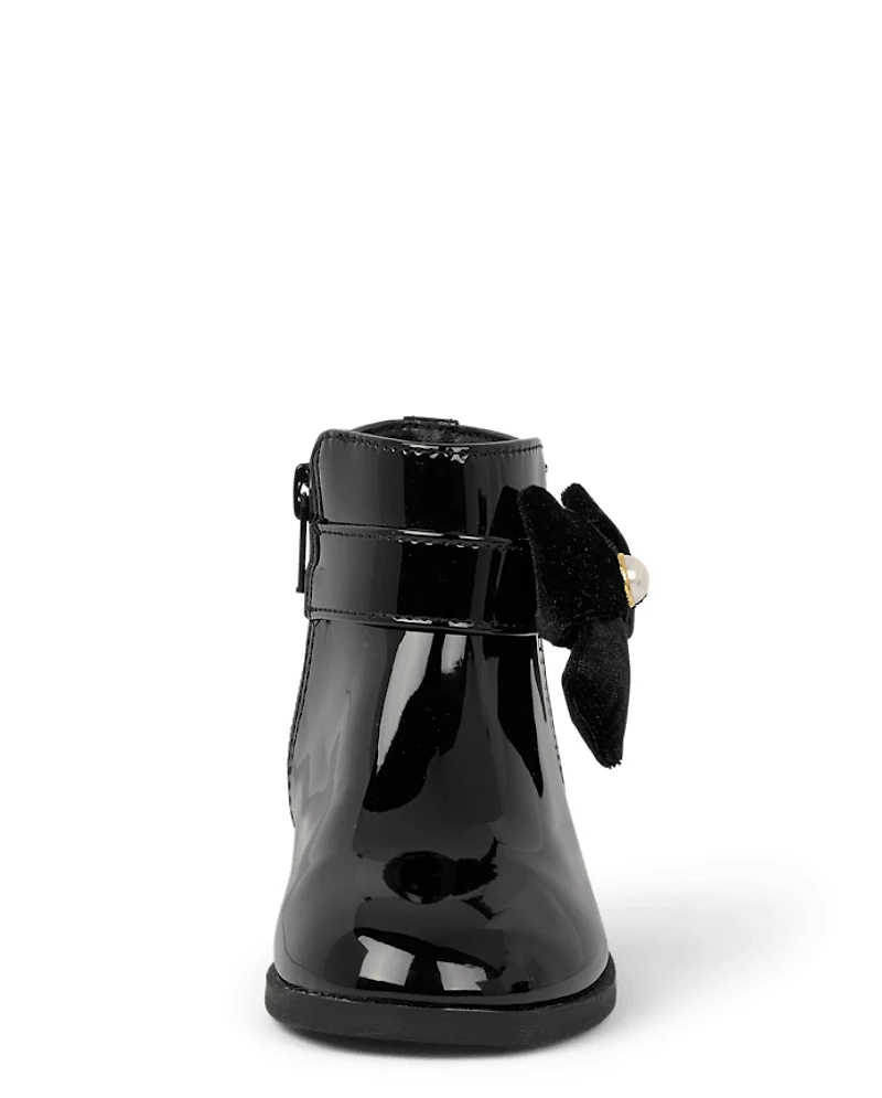 Girls Bow Booties - Petit Paris