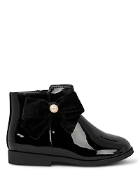 Girls Bow Booties - Petit Paris