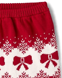 Girls Bow Fairisle Sweater Skirt - Royal Christmas