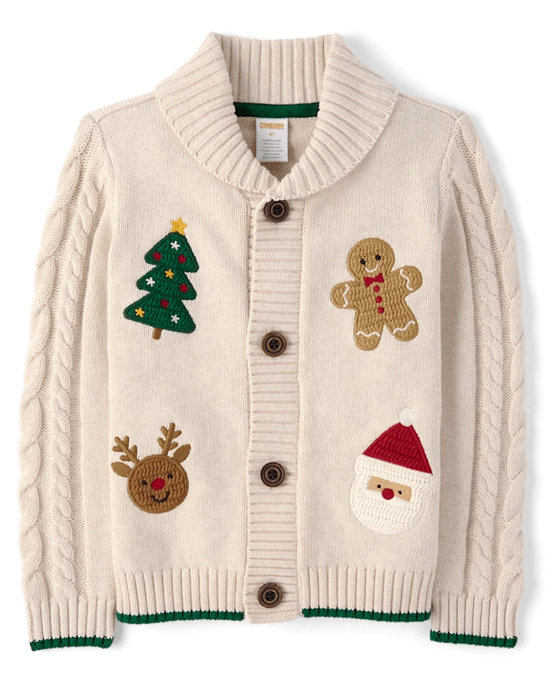 Gilet châle de Noël royal pour garçon au crochet