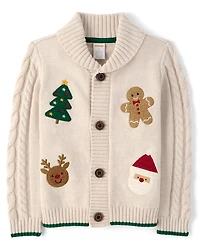Gilet châle de Noël royal pour garçon au crochet
