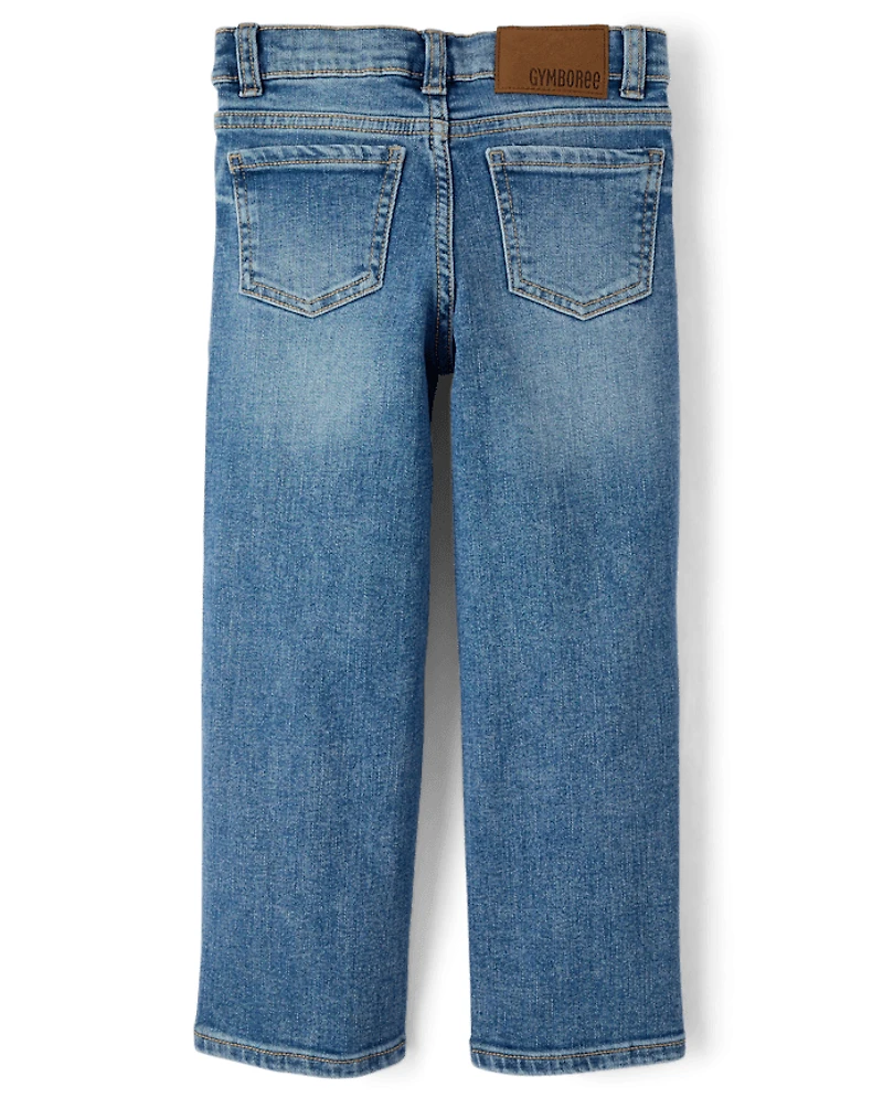 Girls Rhinestone Wide Leg Jeans - On Pointe