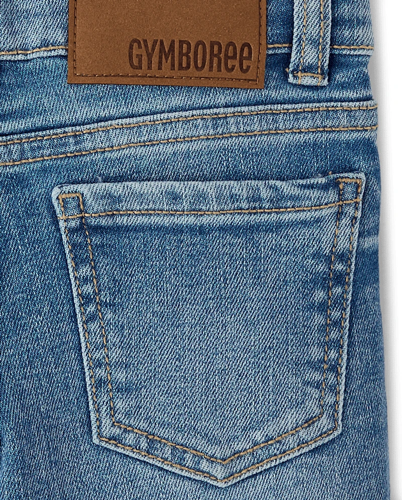 Girls Rhinestone Wide Leg Jeans - On Pointe