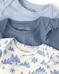 Lot de 3 bodies à flocons neige pour bébés filles