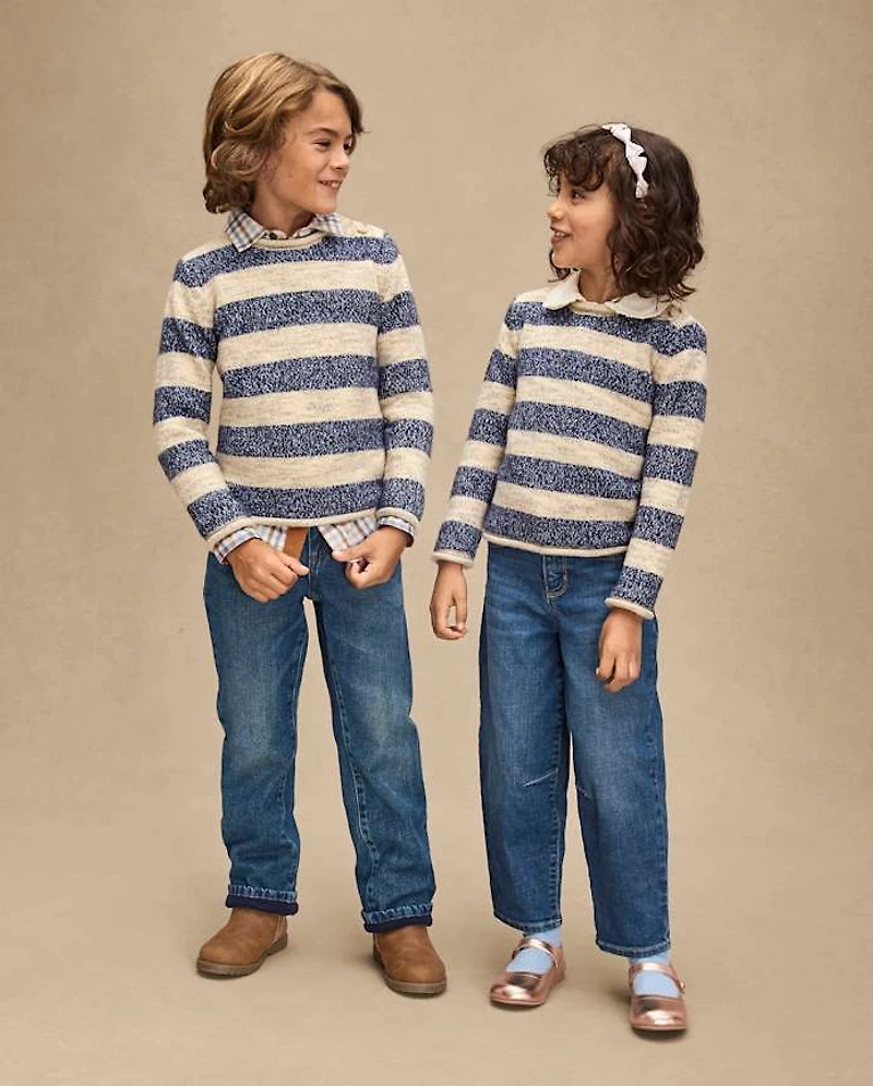 Kids Heathered Striped Sweater - First Frost