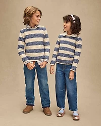 Kids Heathered Striped Sweater - First Frost
