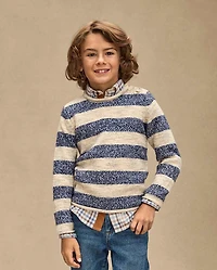 Kids Heathered Striped Sweater - First Frost