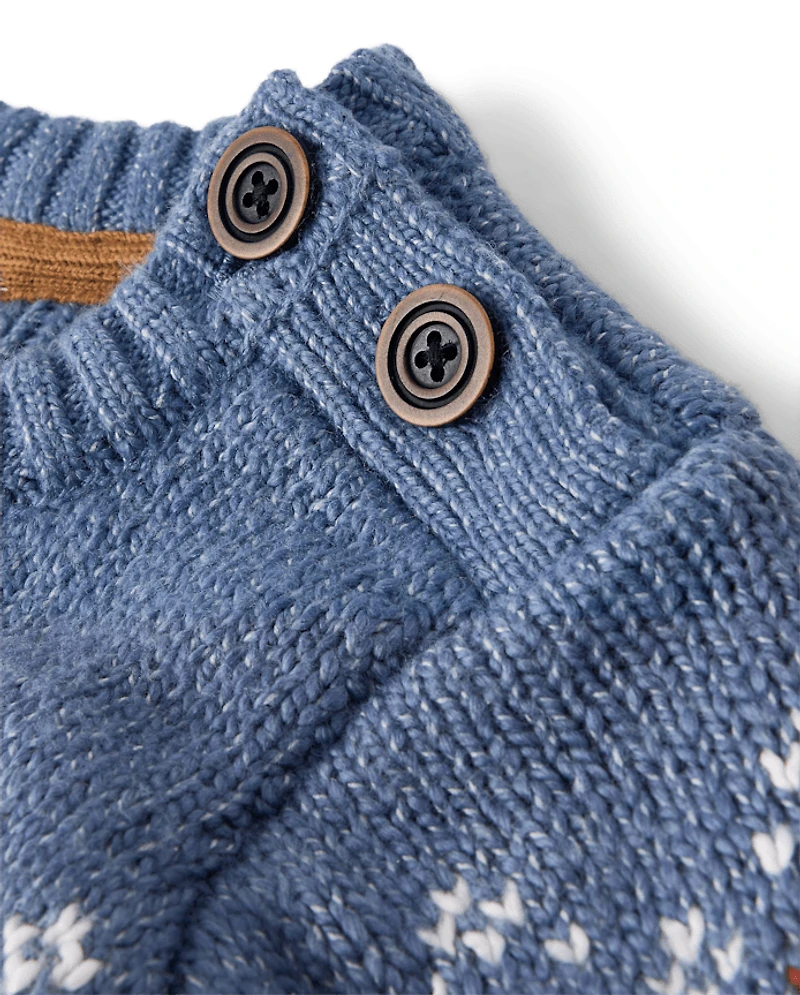 Pull en maille torsadée Fair Isle pour garçon - Premier gel