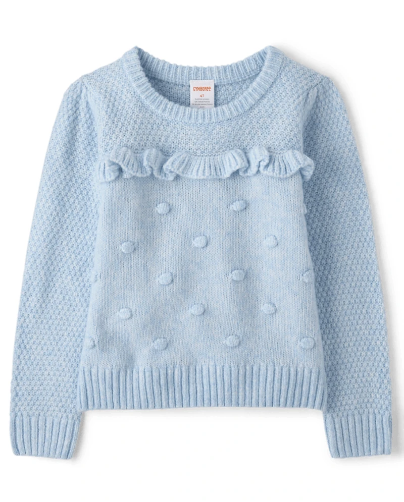 Pull à pompons en pointelle pour filles - Premier gel