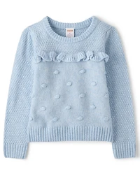 Pull à pompons en pointelle pour filles - Premier gel