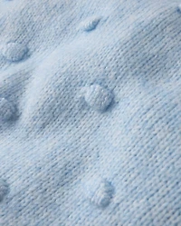 Girls Pointelle Bauble Sweater - First Frost