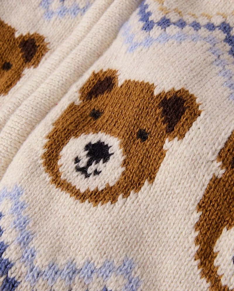 Gilet zippé à motif ours pour filles - Première gelée
