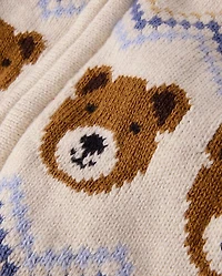 Gilet zippé à motif ours pour filles - Première gelée