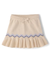 Girls Fairisle Peplum Sweater Skirt - First Frost