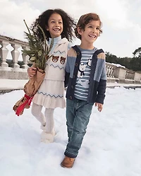 Girls Fairisle Peplum Sweater Skirt - First Frost