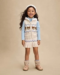 Girls Fairisle Peplum Sweater Skirt - First Frost