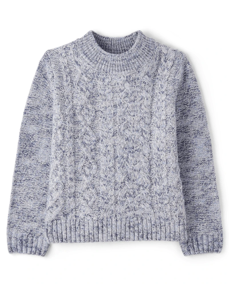 Girls Stitched Mock Neck Sweater - First Frost