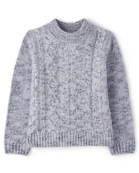 Girls Stitched Mock Neck Sweater - First Frost