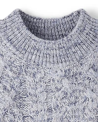 Girls Stitched Mock Neck Sweater - First Frost