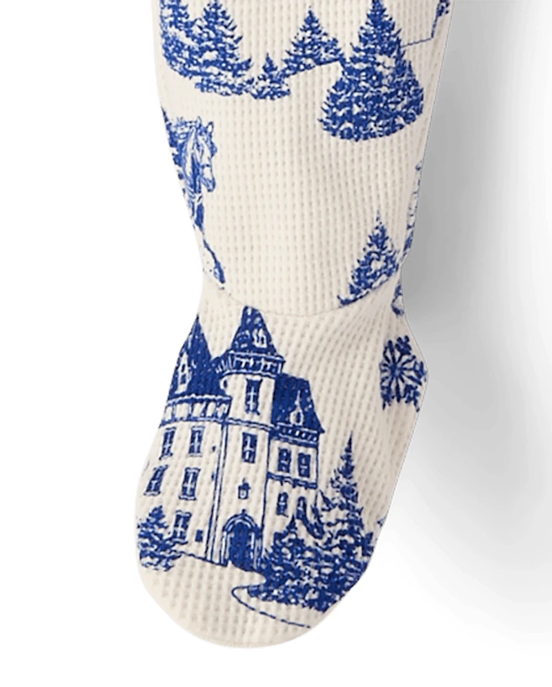 Baby Winter Toile Snug Fit Thermal Footed One Piece Pajamas