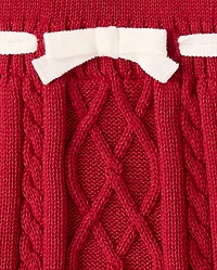 Girls Crochet Snowman Sweater Dress - Royal Christmas