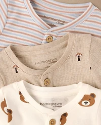 Baby Bear Henley Bodysuit 3-Pack