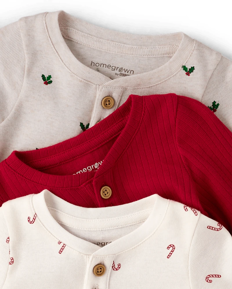 Baby Holiday Henley Bodysuit 3-Pack - Homegrown by Gymboree