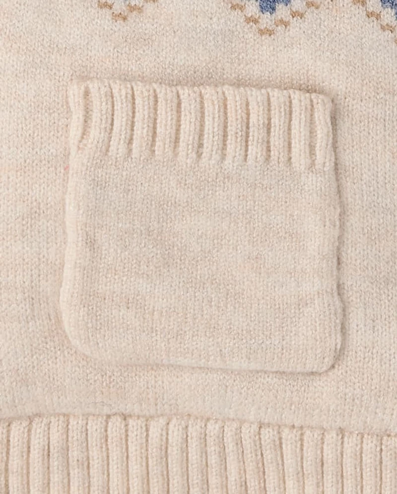Ensemble 2 pièces pull bébé ours Fair Isle