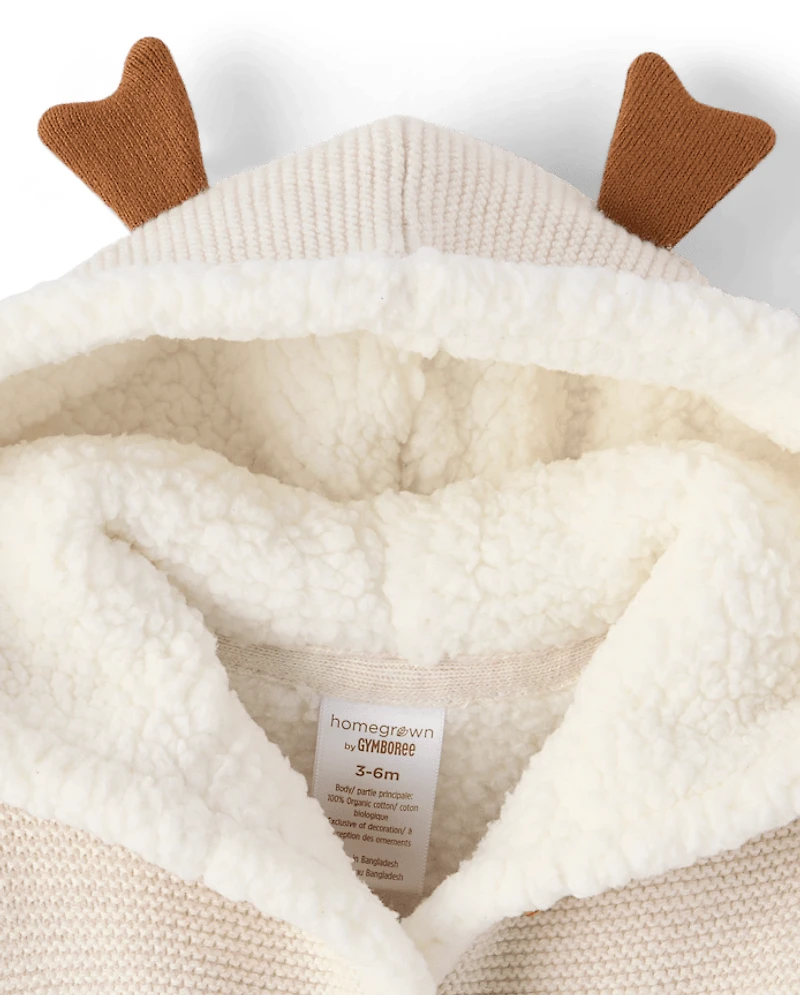 Gilet bébé en crochet à motif flocon de neige doublé sherpa - Homegrown by Gymboree