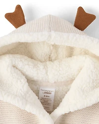 Gilet bébé en crochet à motif flocon de neige doublé sherpa - Homegrown by Gymboree