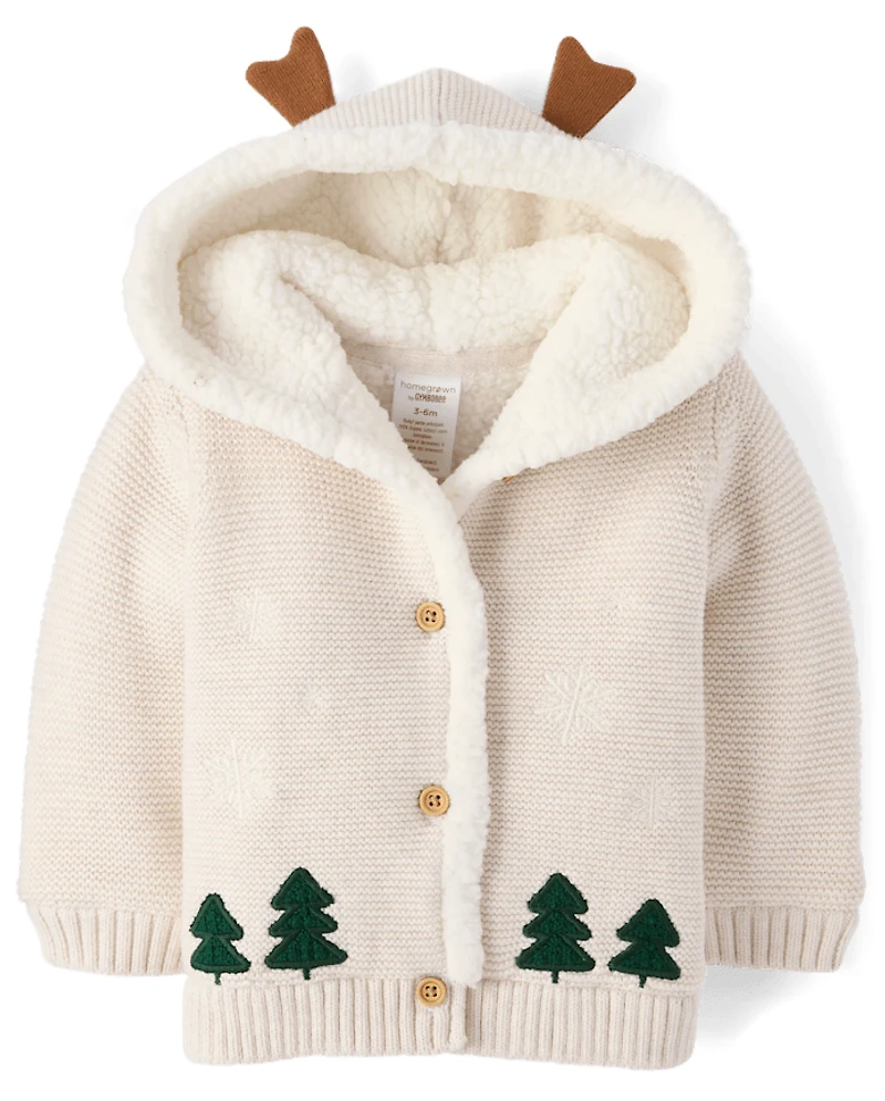 Gilet bébé en crochet à motif flocon de neige doublé sherpa - Homegrown by Gymboree