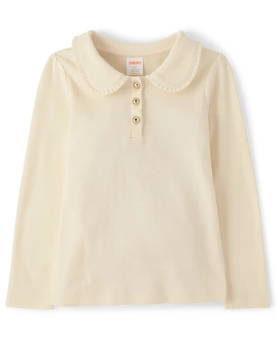 Girls Ribbed Peter Pan Top - Little Essentials