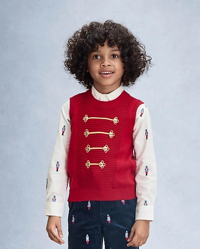 Boys Embroidered Button Sweater Vest - New York City Ballet by GYMBOREE