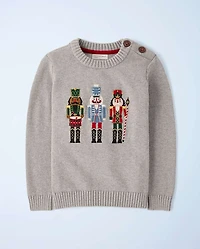 Boys Embroidered Nutcracker Sweater