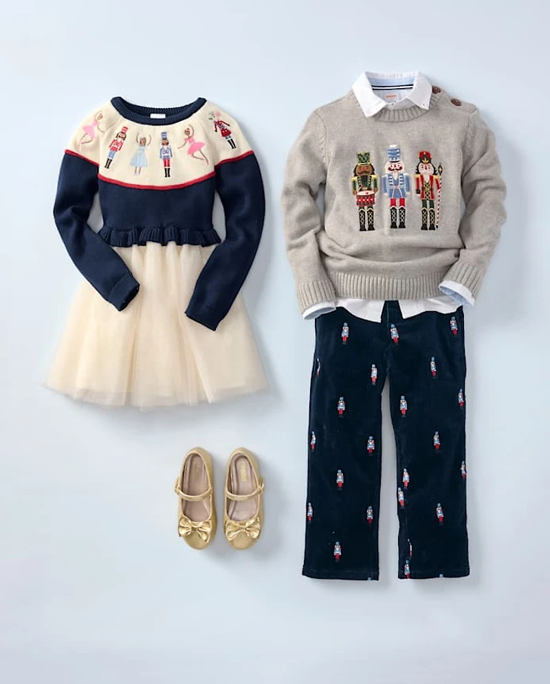 Boys Embroidered Nutcracker Sweater