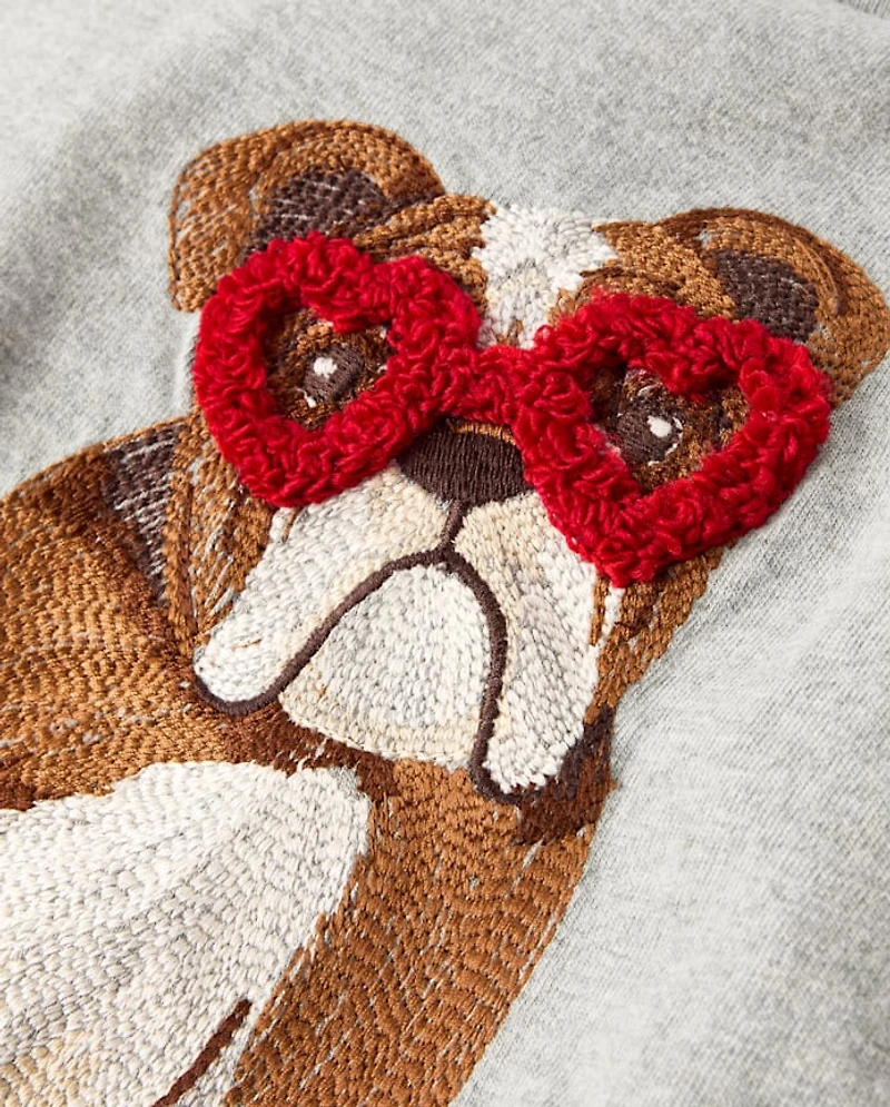 Boys Embroidered Bulldog Layered Top - Mon Cheri