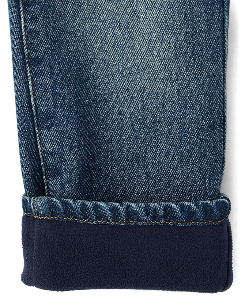 Boys Microfleece Lined Relaxed Jeans - Little Essentials