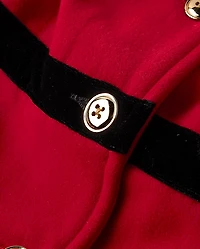 Girls Velvet Trim Coat - Royal Christmas